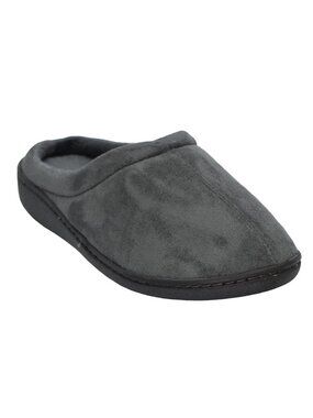 Wayland Square Scuff Slippers Womens 7 Memory Foam Gray Faux Suede